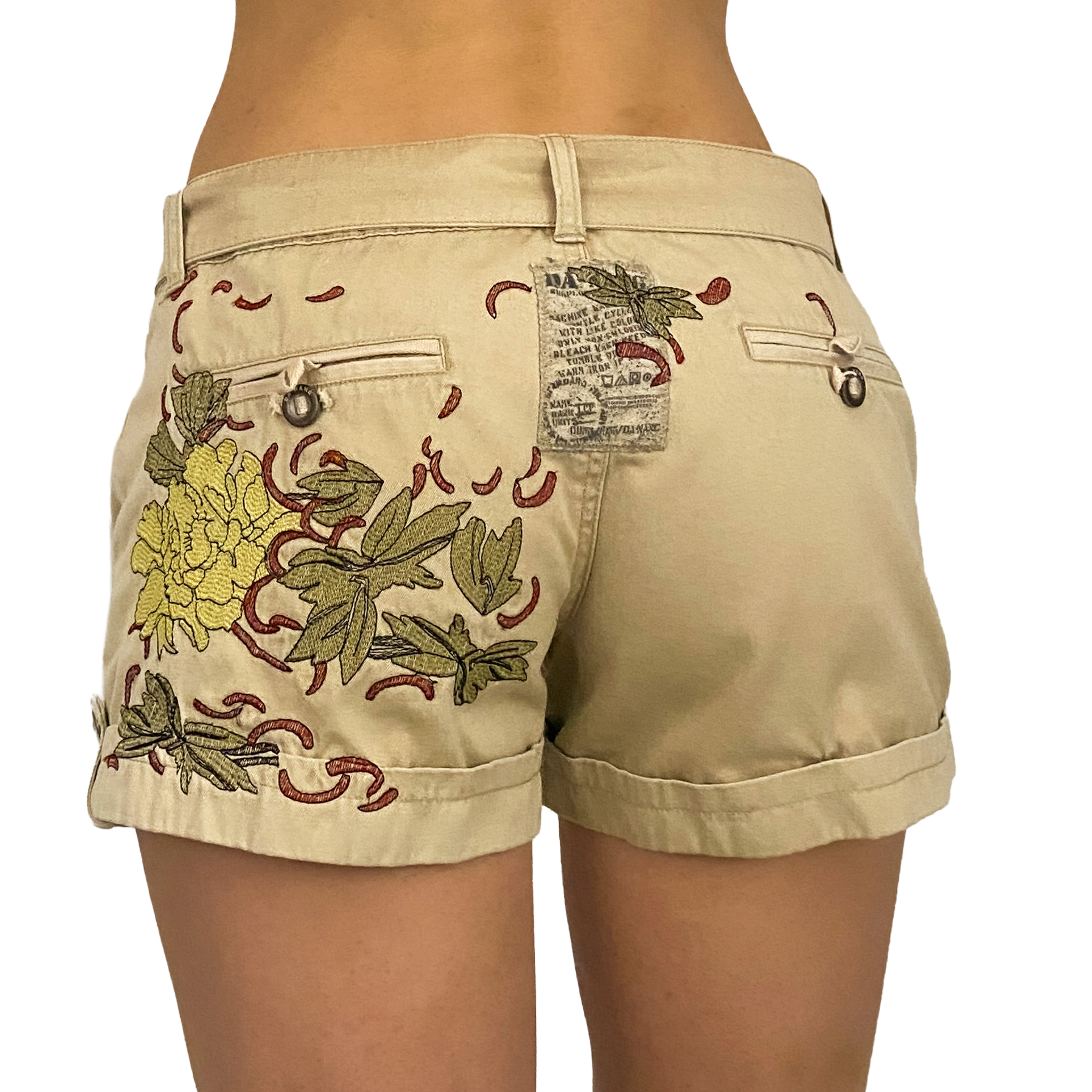 DA-NANG 2000s Embroidered Low Rise Utility Shorts (XS)