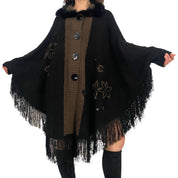 Fringe Poncho Sweater (OS)