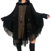 Fringe Poncho Sweater (OS)