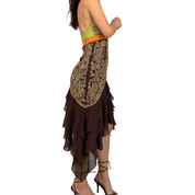 Sue Wong Silk Embellished Halter Fairy Handkerchief Dress (XS/S)