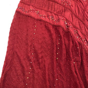 Vintage Crimson Red Embellished Fairy Maxi Dress (M/L)