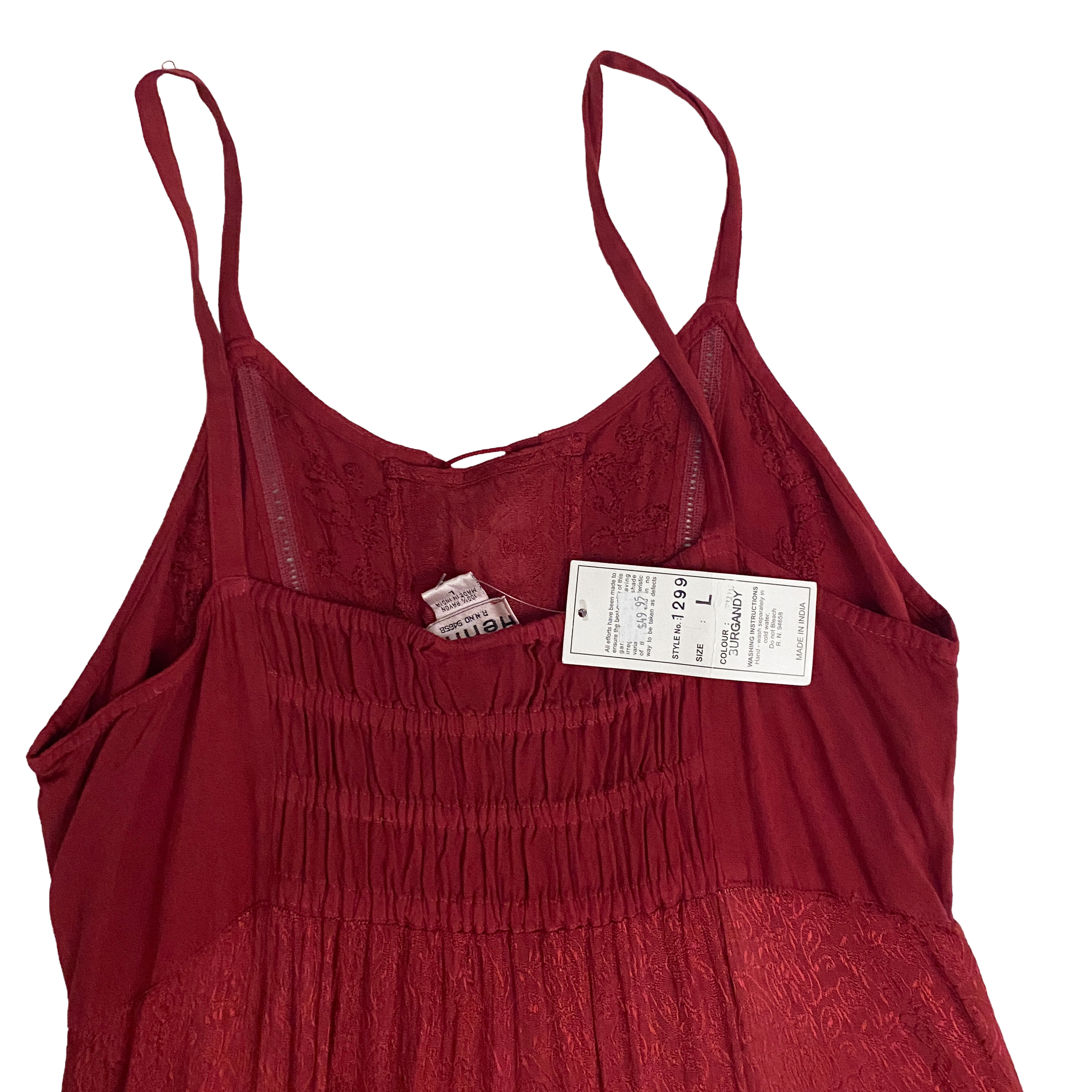 Vintage Crimson Red Embellished Fairy Maxi Dress (M/L)