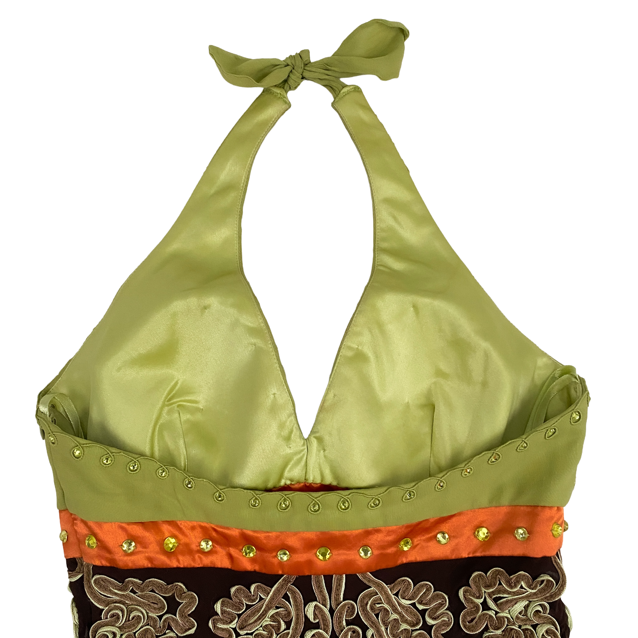 Sue Wong Silk Embellished Halter Fairy Handkerchief Dress (XS/S)