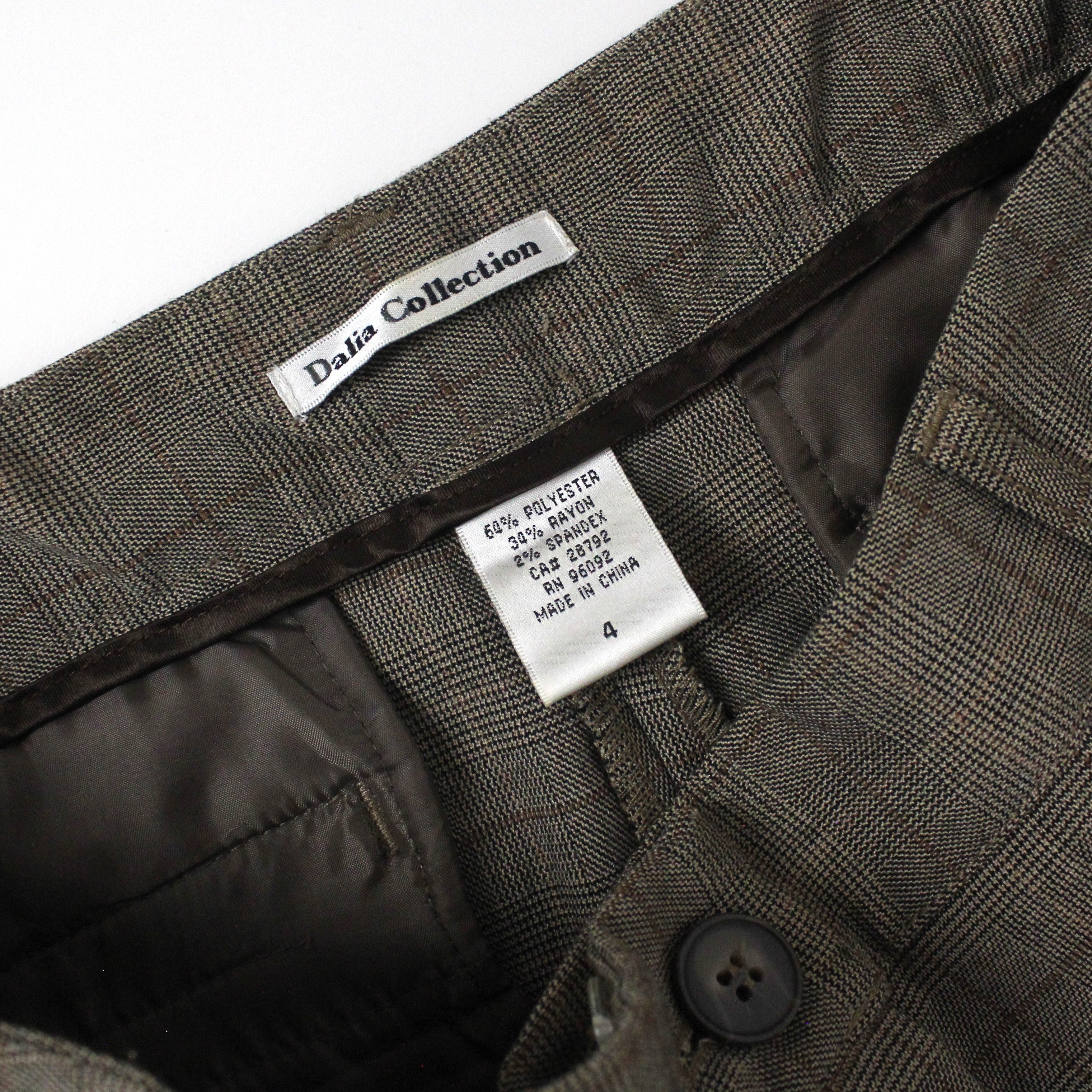 90s Brown Plaid Flares (S)