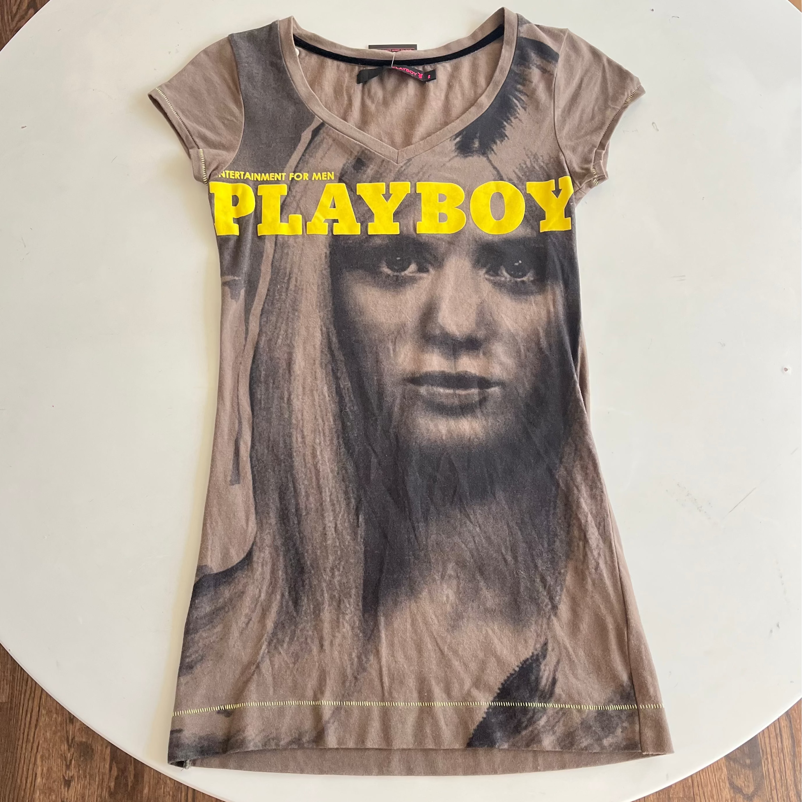 playboy shirt dress Missguided x Playboy Oversized T-Shirt Dress With Cinched Waist And Logo PrintMISSGUIDED