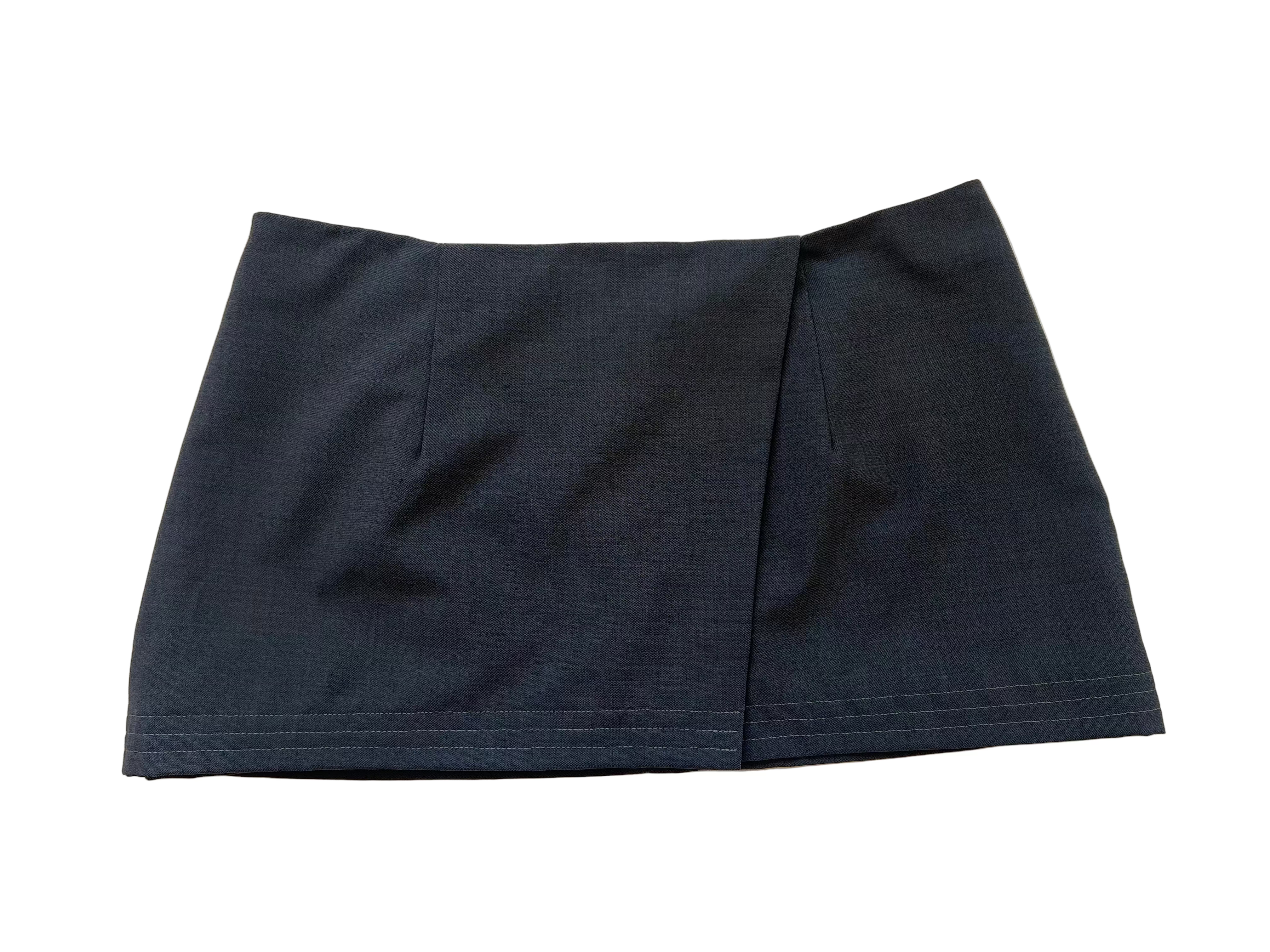 Y2K Grey Wrap Micro Mini Skirt (M)