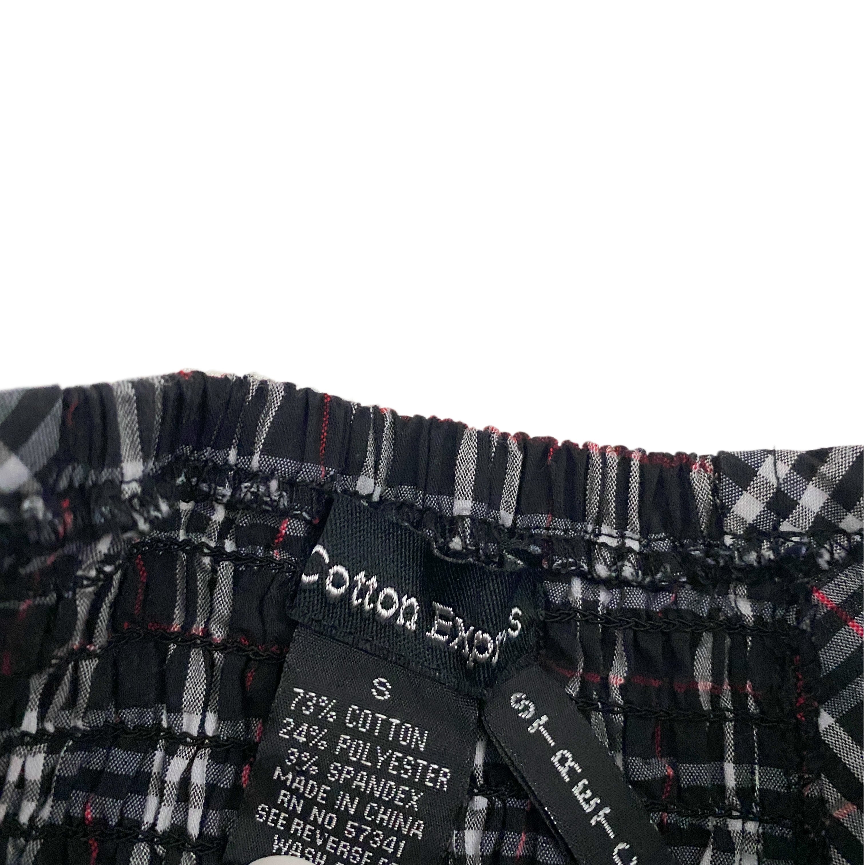 Y2K Black Plaid Bustier Top (S)