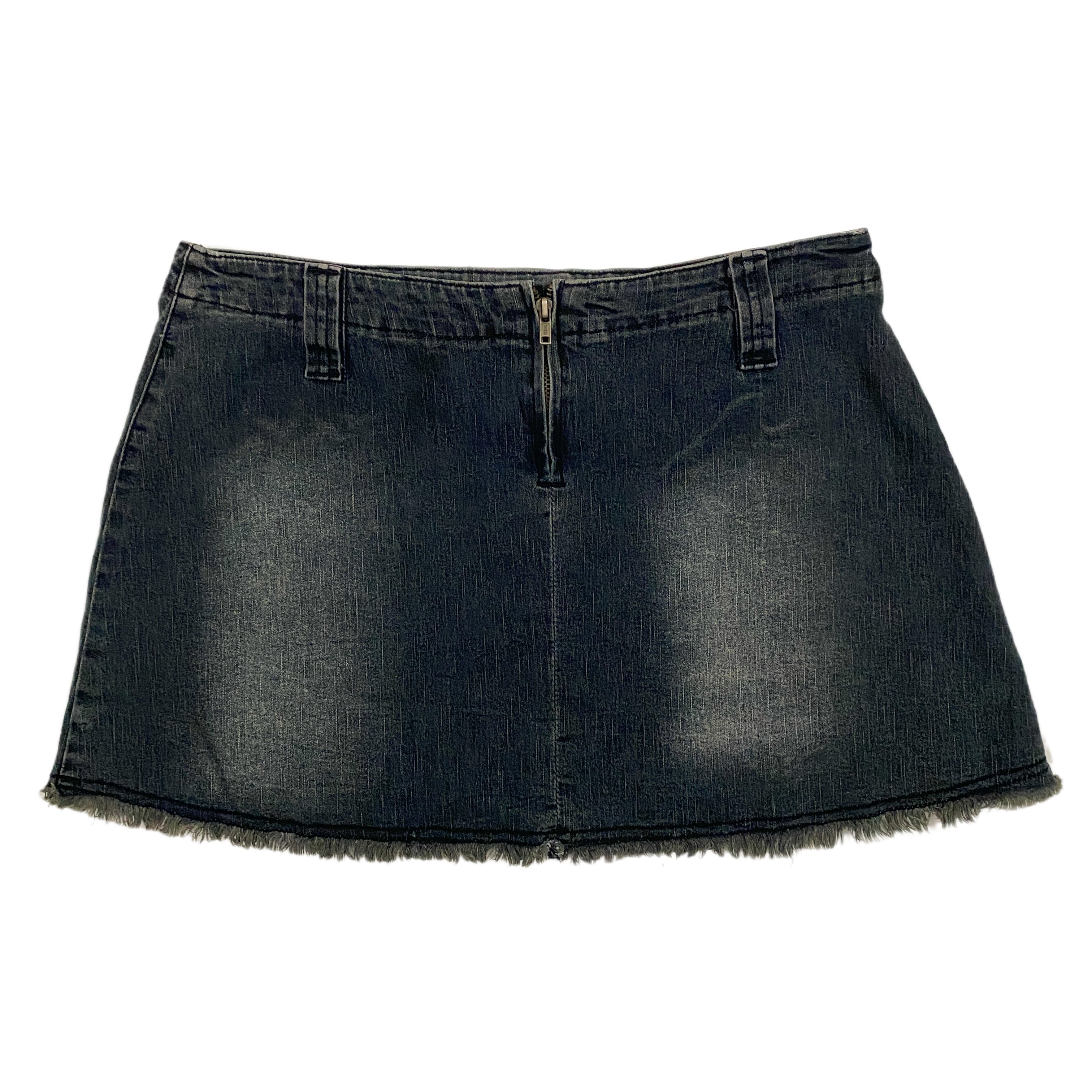 Y2K Denim Pleated Mini Skirt (M)