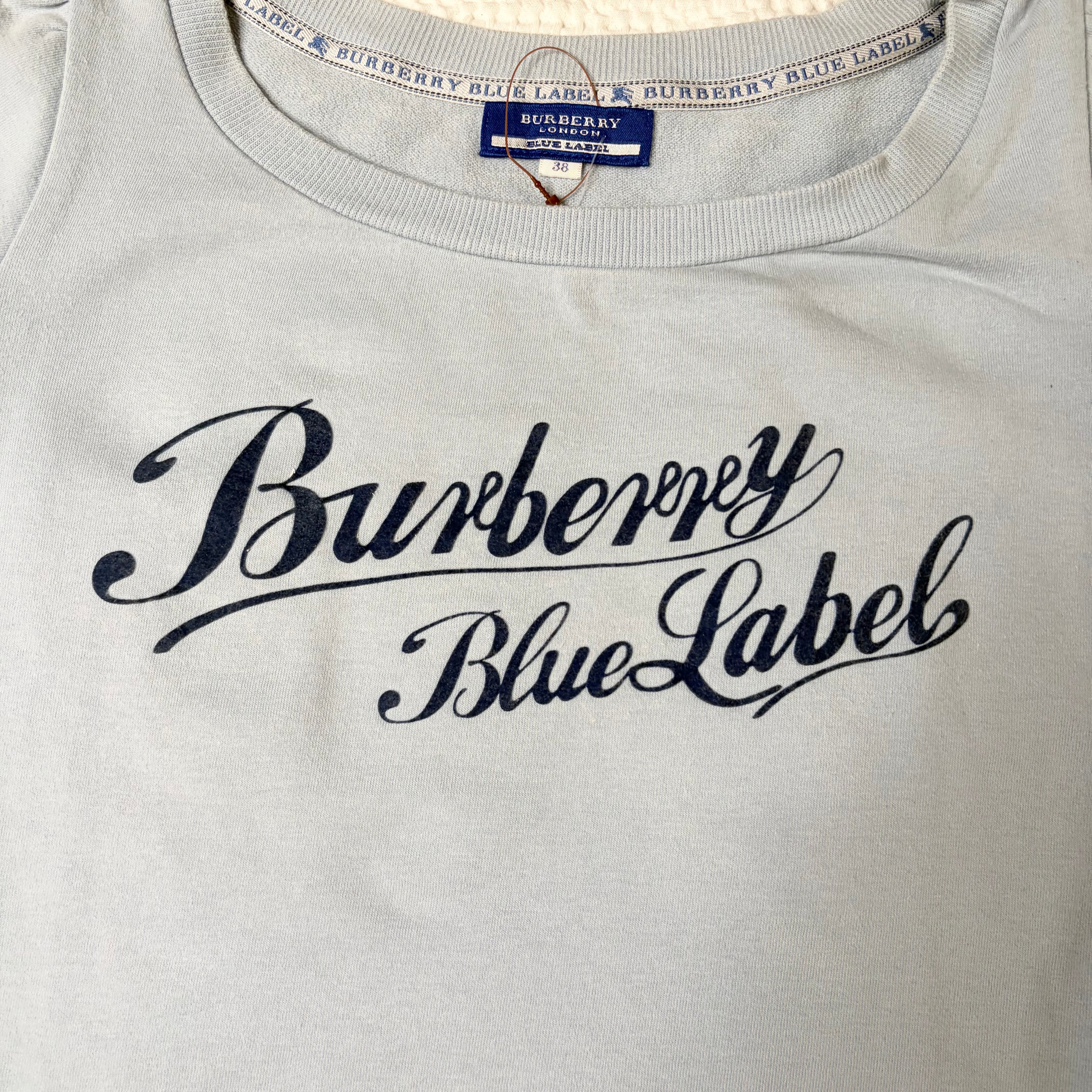 トップス BURBERRY BLUE LABEL Puff Sleeve Blouse Burberry Blue Label Puff Sleeve Top (S) – Holy Thrift