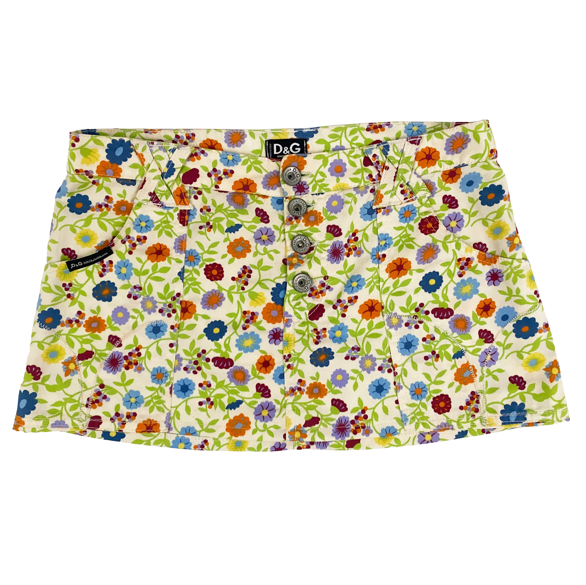 Dolce & Gabbana D&G Floral Low Rise Mini Skirt (XS)