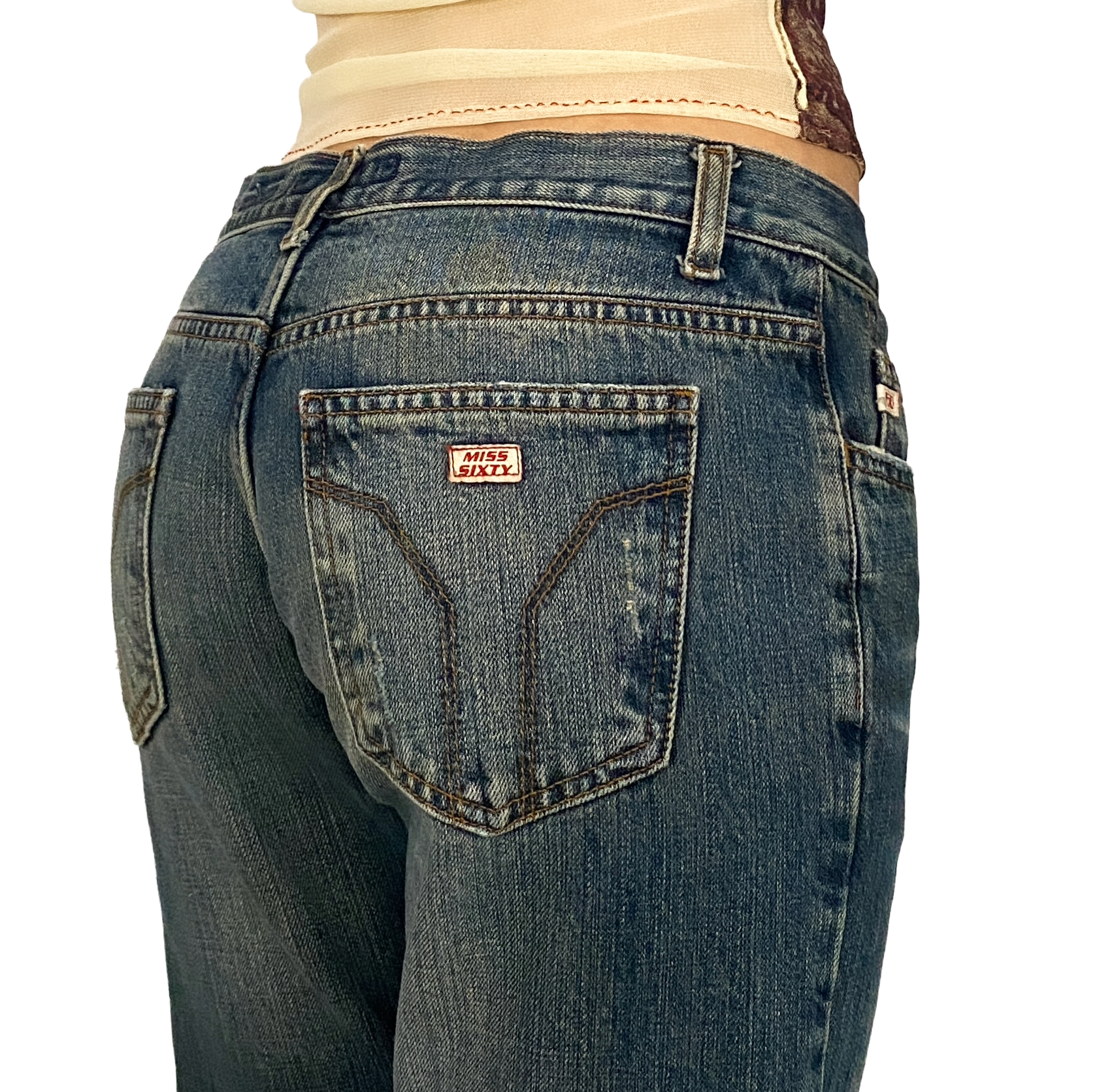 Miss Sixty 2000s Mid Low Rise Tommy Flare Jeans (S/M)