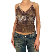 Parasuco Y2K Cyber Fairy Mesh Halter Top (S)