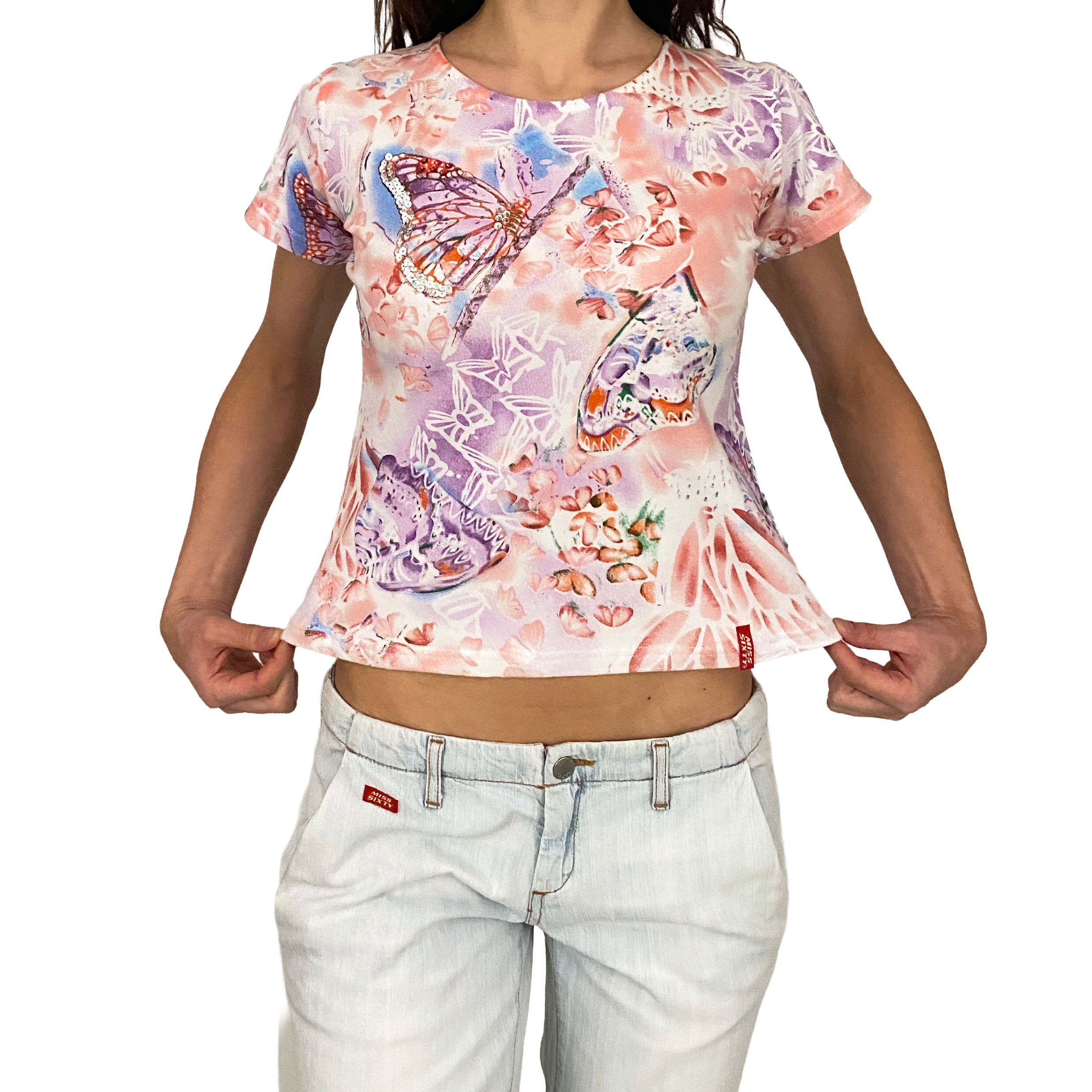 Miss Sixty 2000s Embellished Butterfly Tee (M)