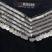 Morgan de Toi Black Silk Embellished Fairy Tank Top (S)