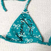 Handmade Coquette Bow Print Bikini Set (S-M)