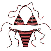 Handmade Grungy Stripe Bikini Set (S-M)
