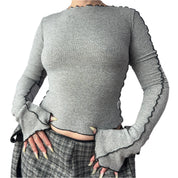 Grey Elongated Sleeve Top (S/M)