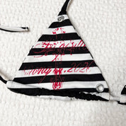 Handmade Grungy Stripe Bikini Set (S-M)