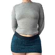 Fuzzy Blue Micro Skirt (S/M)