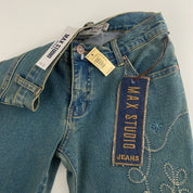 Max Studio Floral Embroidered Jeans (XS)