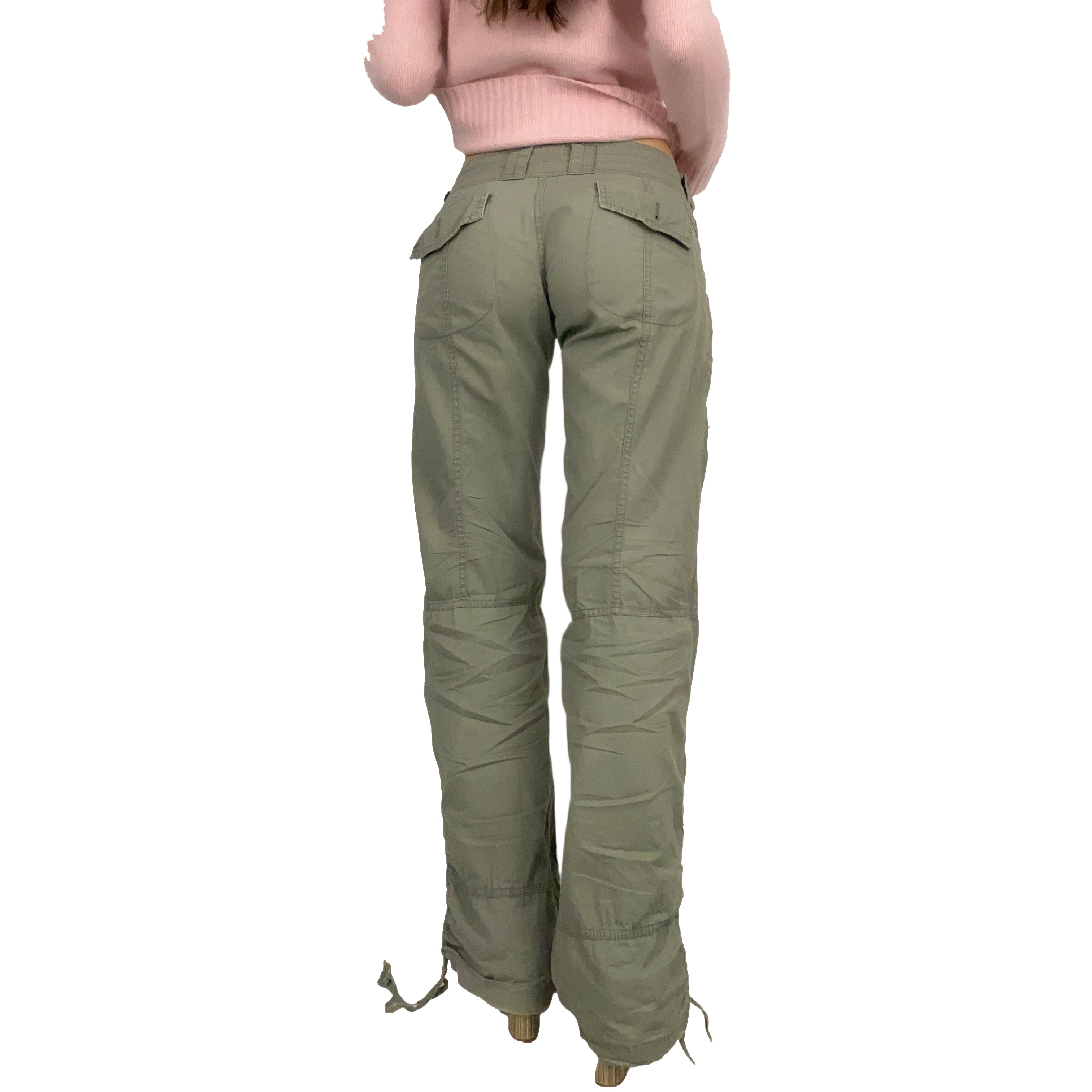Olive Scrunch Cargos (XS)