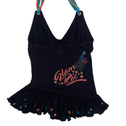 Rocawear Y2K Glam Roc Black Colorful Halter Top (S)