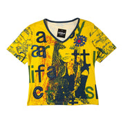 J-Fashion Face Graphic Patchwork Tee (M)