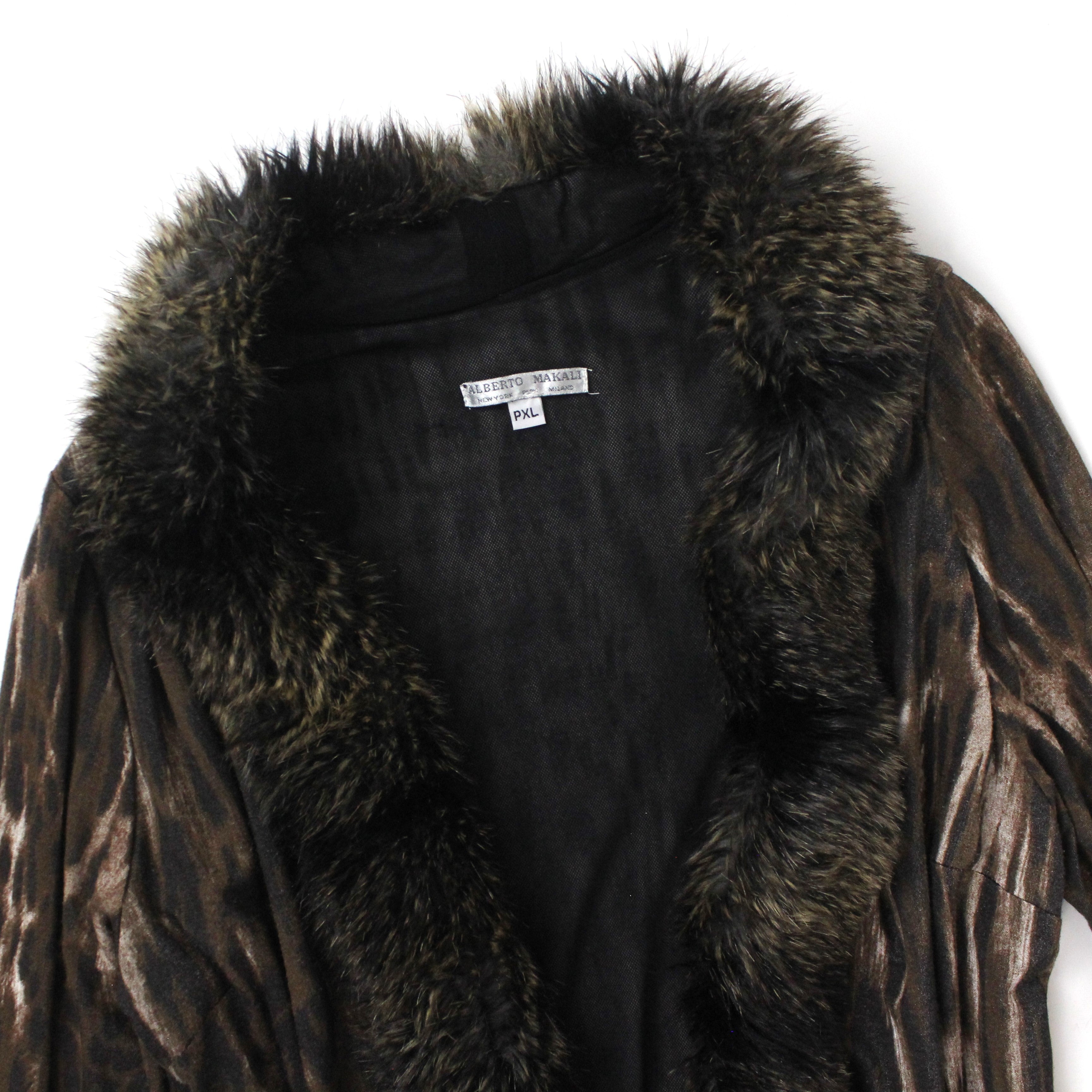90s Alberto Makali Fur Cardigan (L)