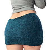 Fuzzy Blue Micro Skirt (S/M)