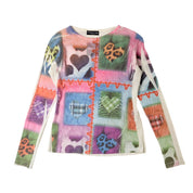 Les Feux de la Mode Graphic Mesh Long Sleeve (S-M)