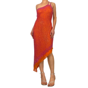 Scala Vintage Silk Beaded Asymmetrical Dress (S/M)