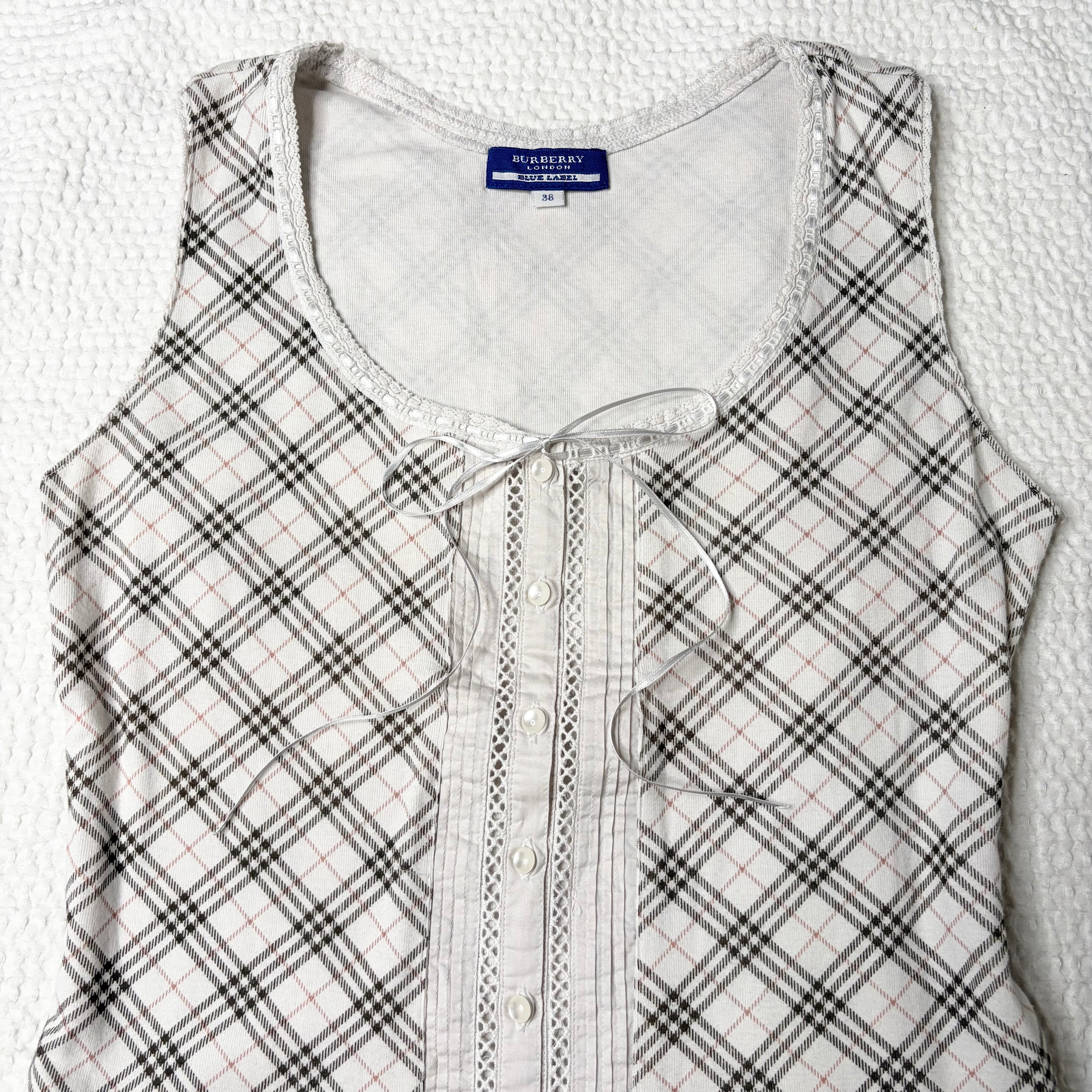Burberry Plaid Tie-Front Tank (S-M)