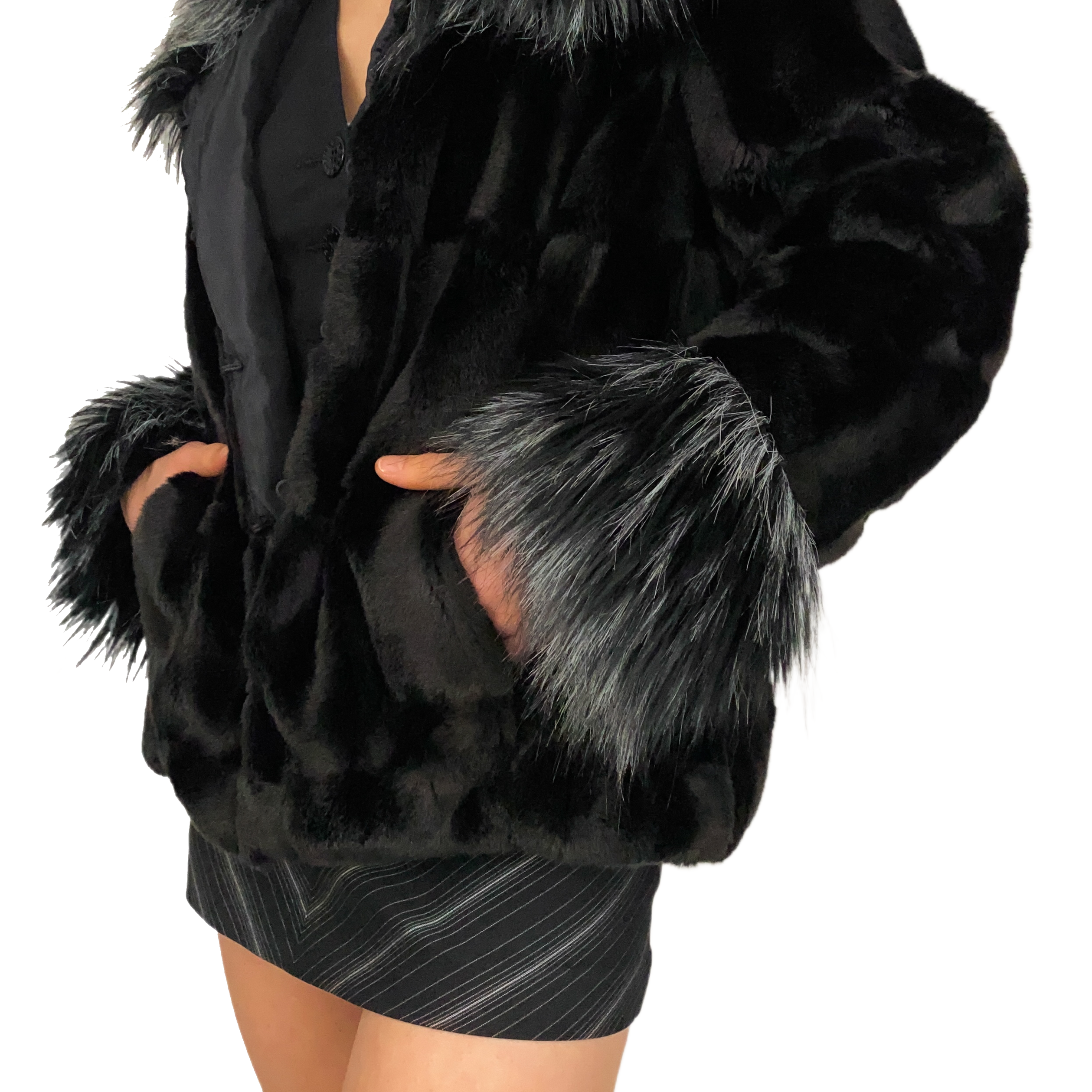 Faux Fur Coat (L)