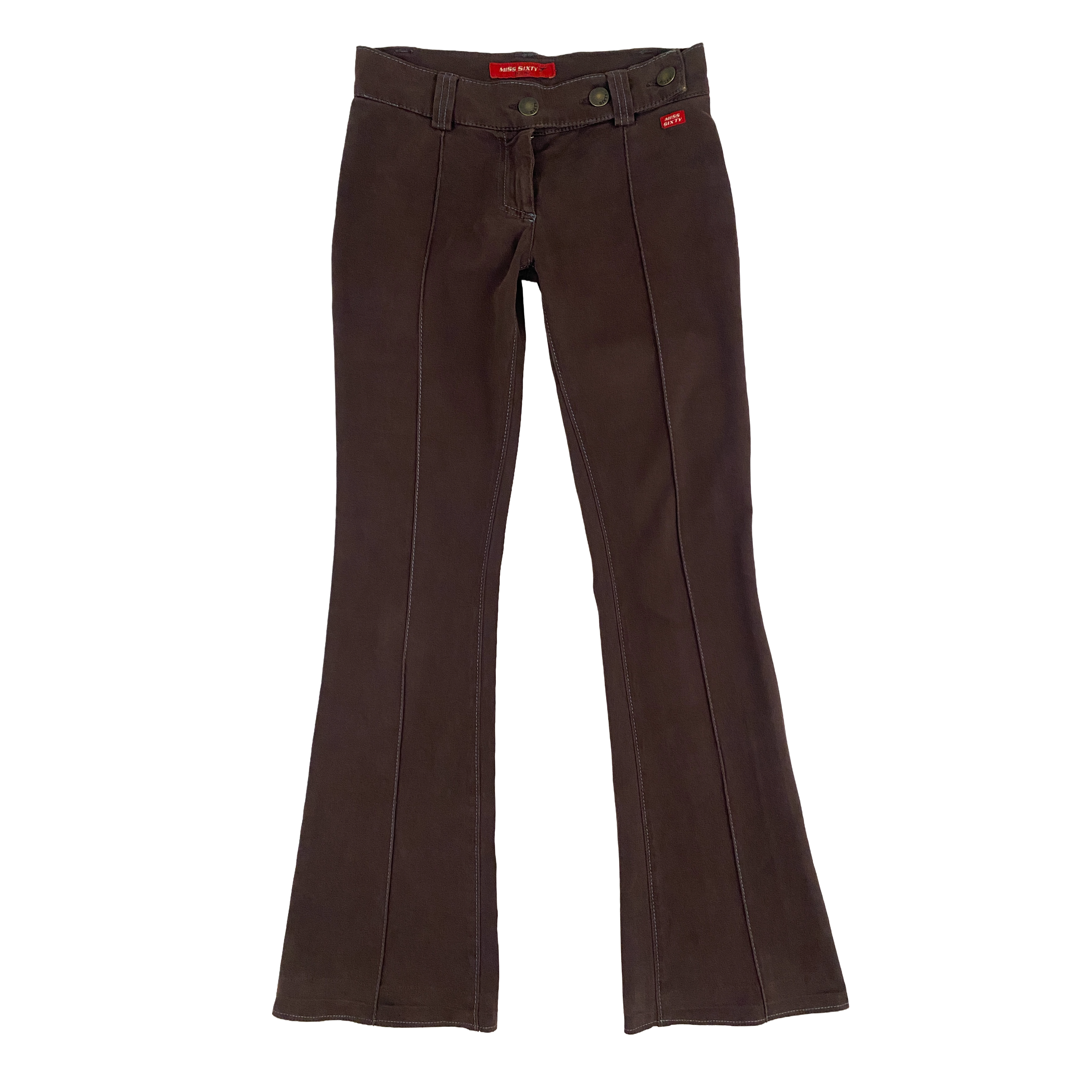 Miss Sixty 2000s Low Rise Brown Flare Pants (XS)
