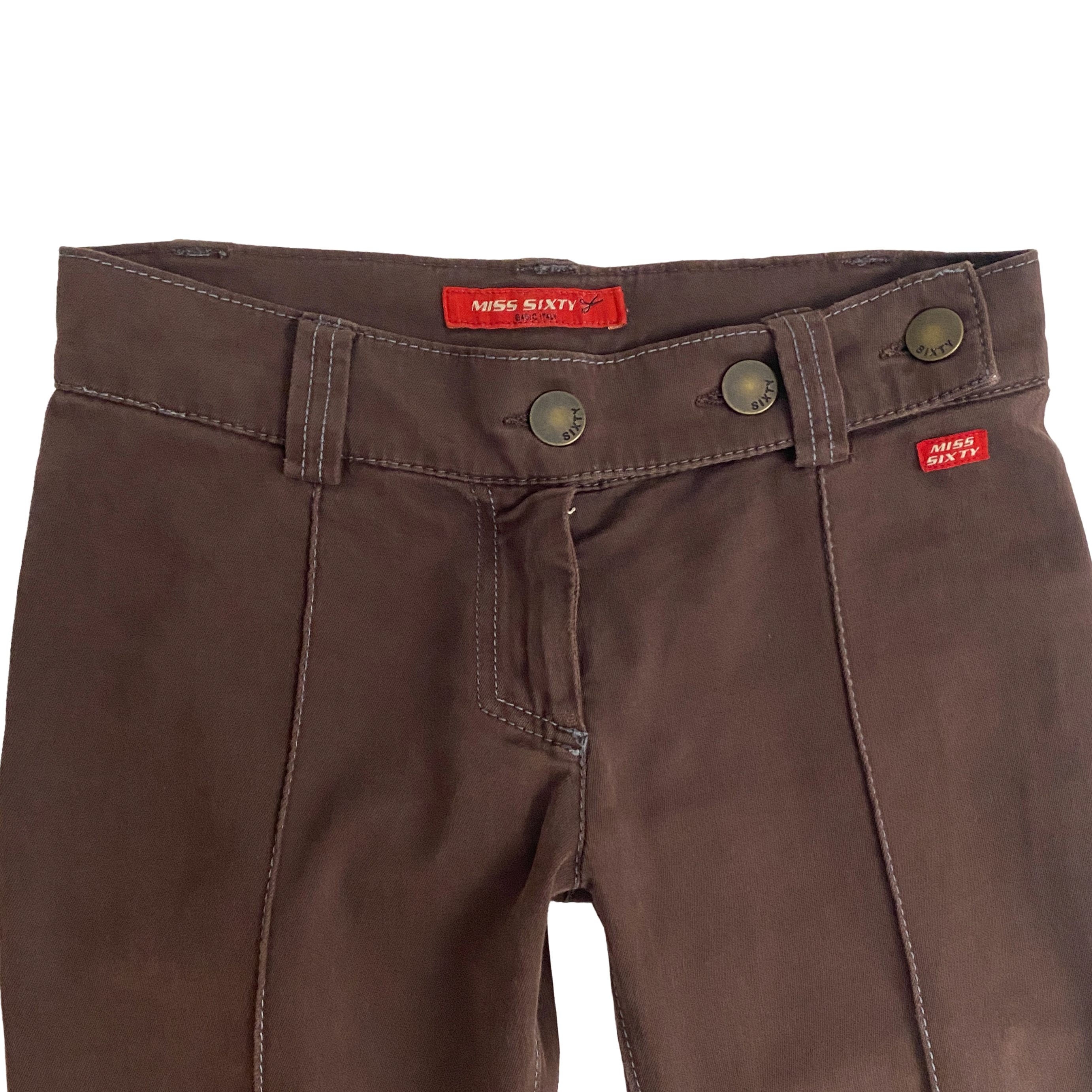 Miss Sixty 2000s Low Rise Brown Flare Pants (XS)