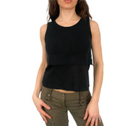 Italian Layered Knit Tank Top (M)