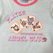 Angel Blue Cards Graphic Baby Tee (S)