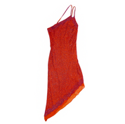Scala Vintage Silk Beaded Asymmetrical Dress (S/M)