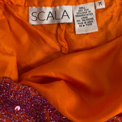 Scala Vintage Silk Beaded Asymmetrical Dress (S/M)