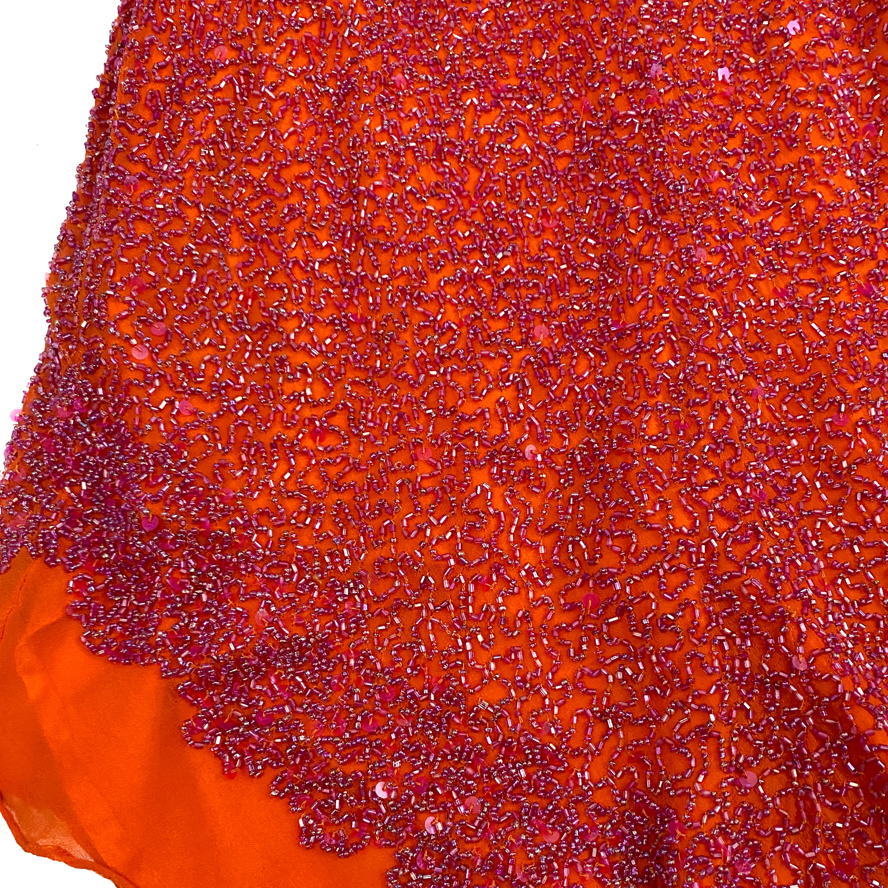 Scala Vintage Silk Beaded Asymmetrical Dress (S/M)
