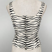 Zebra Silk Embellished Top (S)