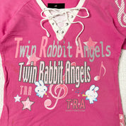 Sanrio Twin Rabbit Angels Lace-Up Baby Tee (S)