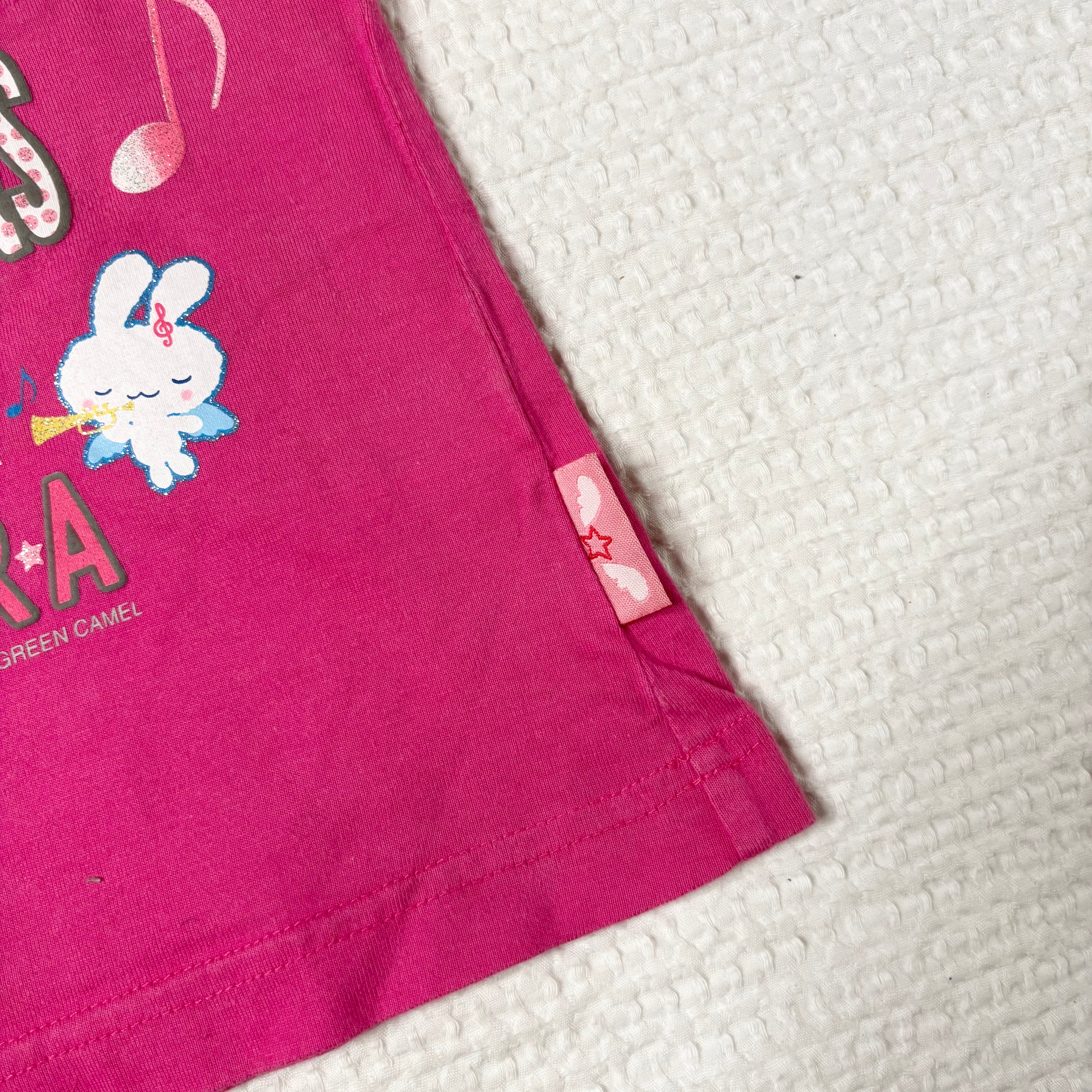 Sanrio Twin Rabbit Angels Lace-Up Baby Tee (S)