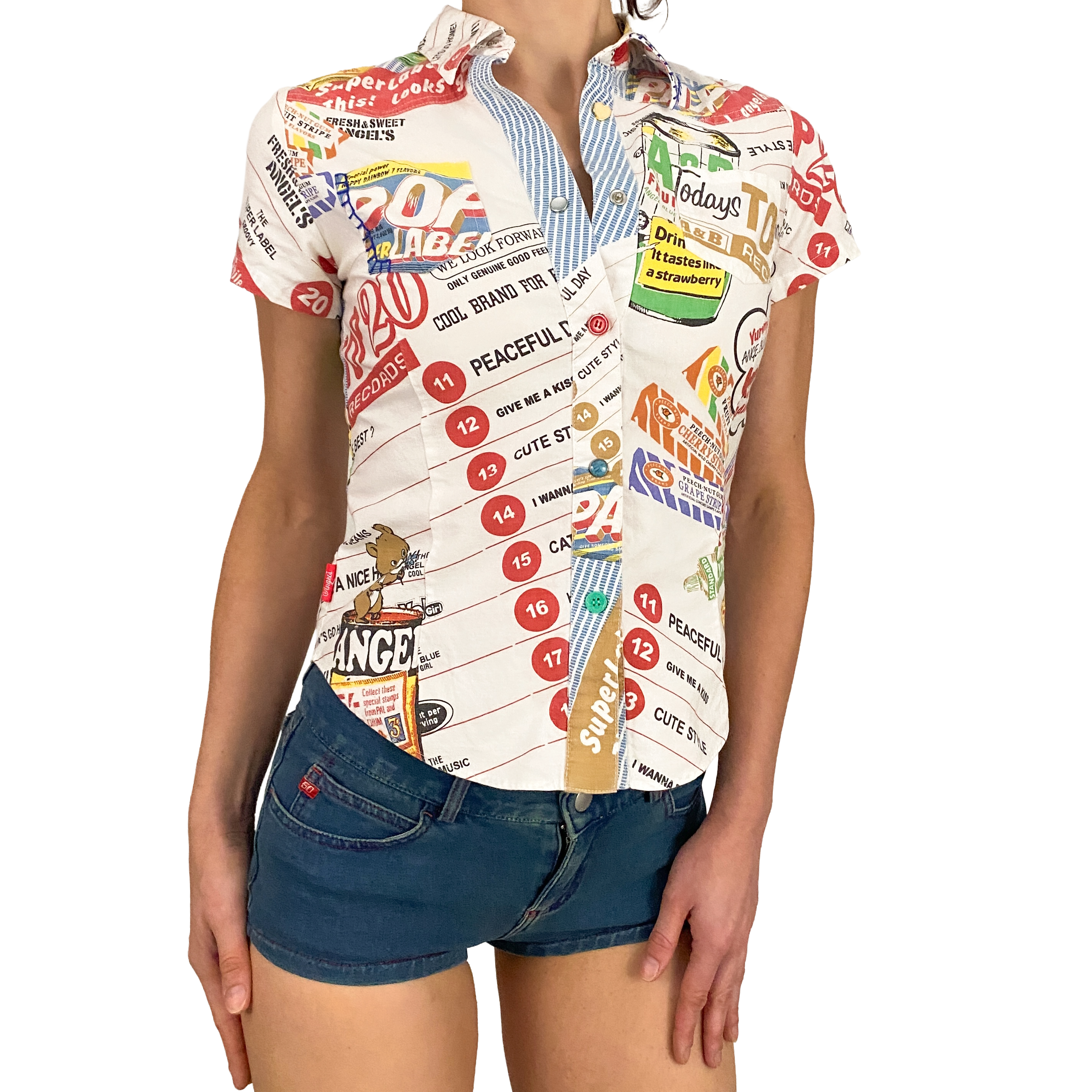 Angel Blue "Top 20 Records" Graphic Button Up (XS)