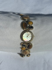 2000s golden stone & pearl watch