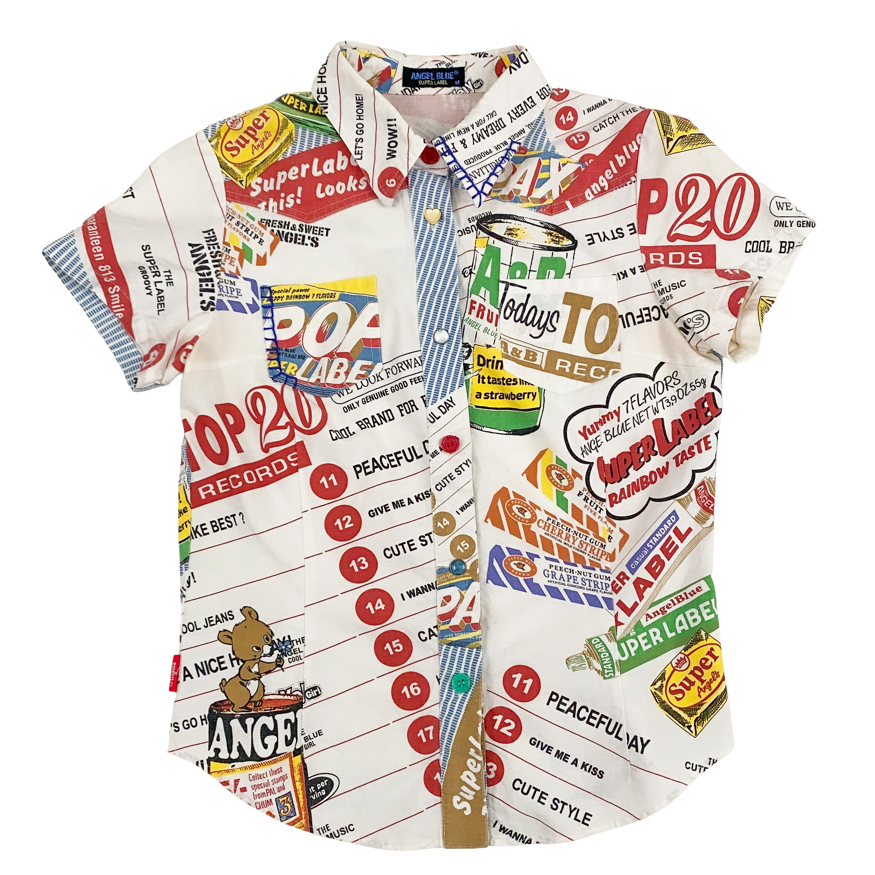 Angel Blue "Top 20 Records" Graphic Button Up (XS)
