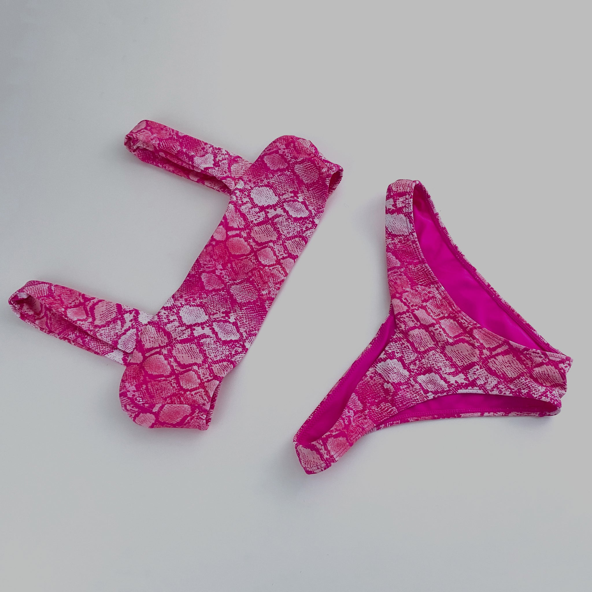 Snakeskin Cheeky Bikini - S/XS