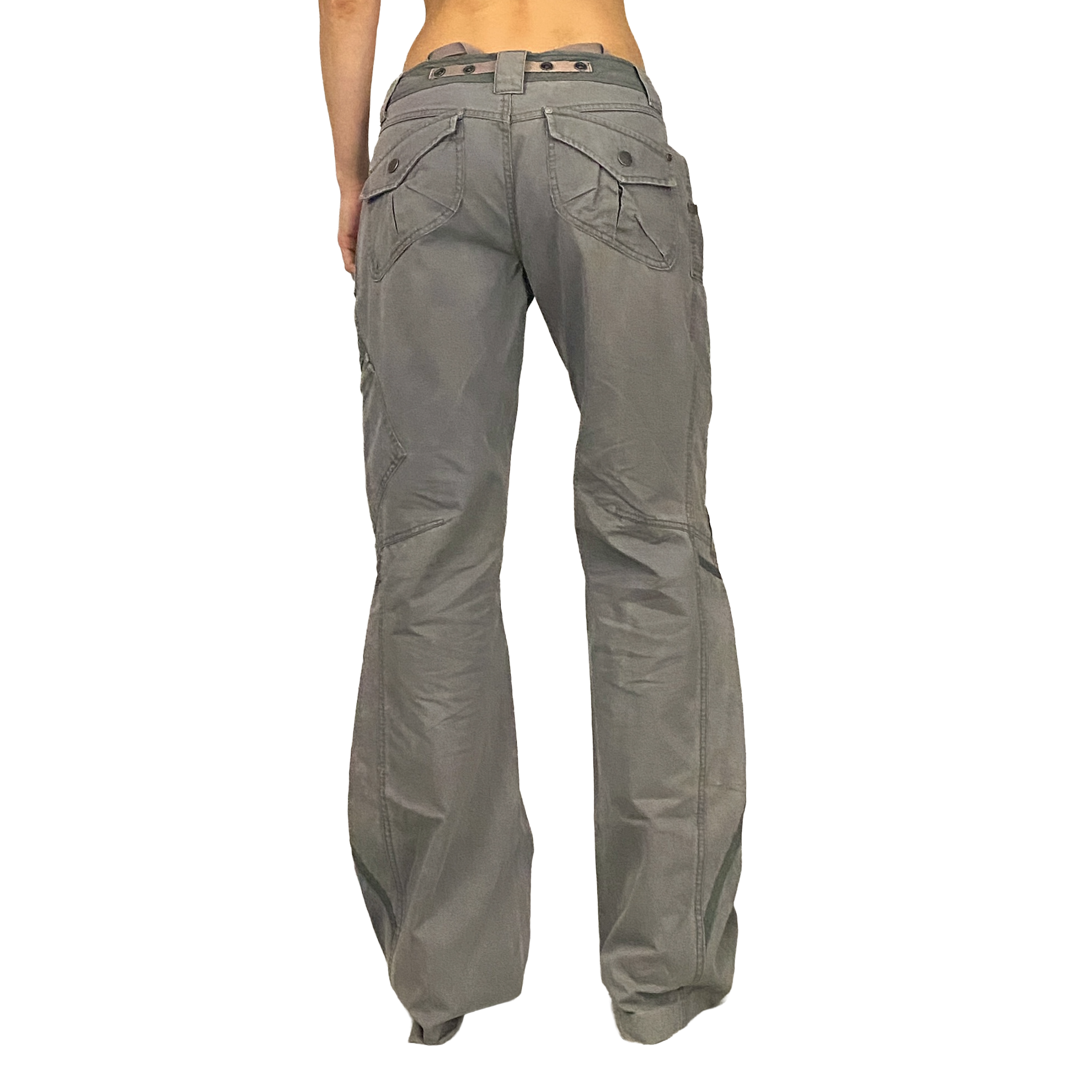 Diesel Vintage Slate Olive Grey Utility Cargo Pants (M)