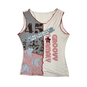 J-Fashion Sporty Patchwork Tank Top (M)