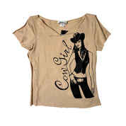 Vintage Papaya Cowgirl Graphic Baby Tee (S)